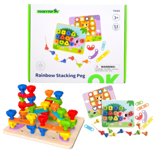 Rainbow Stacking Pegs Set