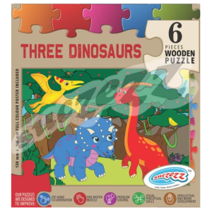 6-Piece Three Dinosaurs Puzzle